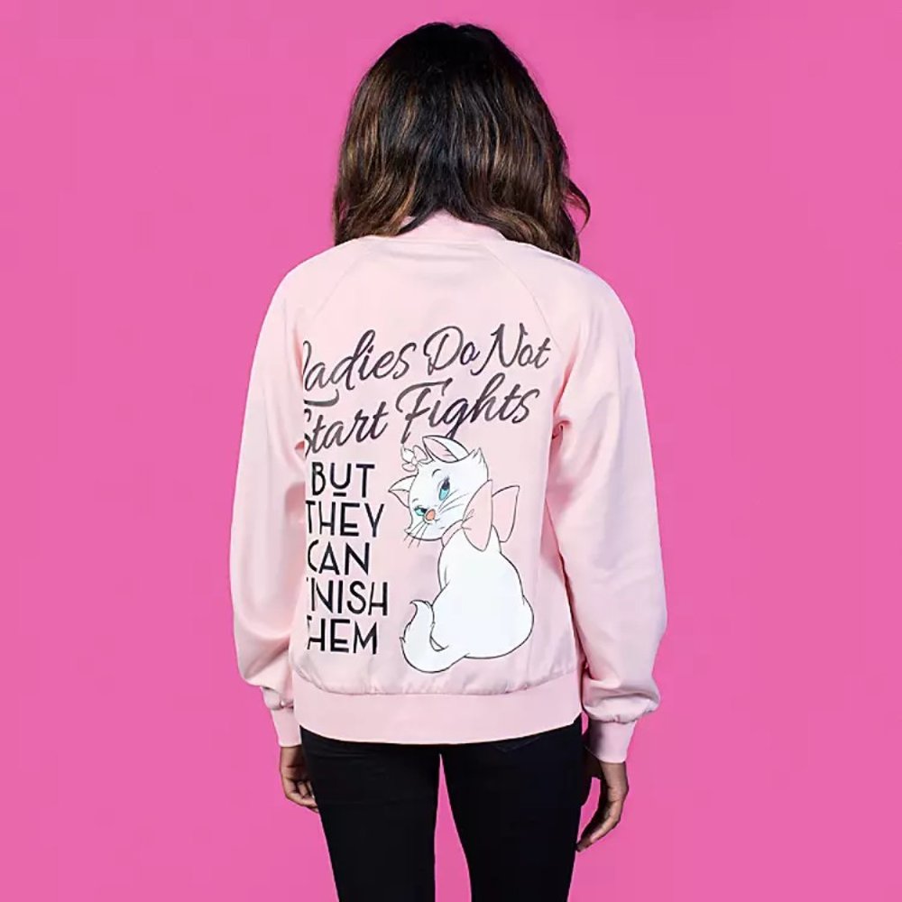 Cakeworthy Disney Marie Varsity Satin Jacket NWT Size M